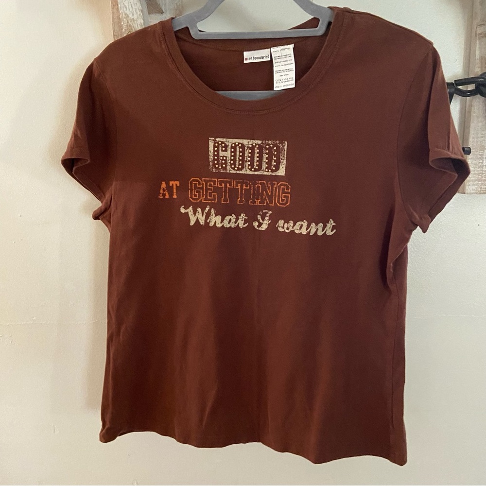 Y2K No Boundaries Good at Getting What I Want baby tee